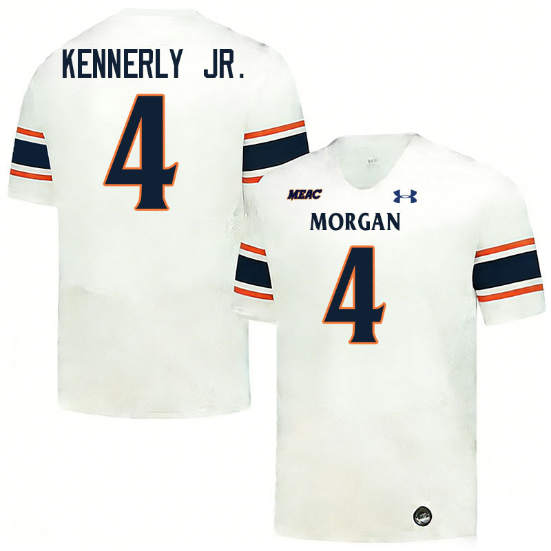 Morgan State Bears #4 Joseph Kennerly Jr. College Football Jerseys,Uniforms Stitched-White